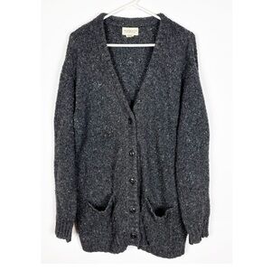 Denim & Supply Ralph Lauren Cardigan Sweater Gray Speckled Medium Oversized